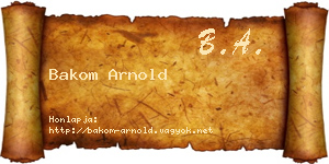 Bakom Arnold névjegykártya